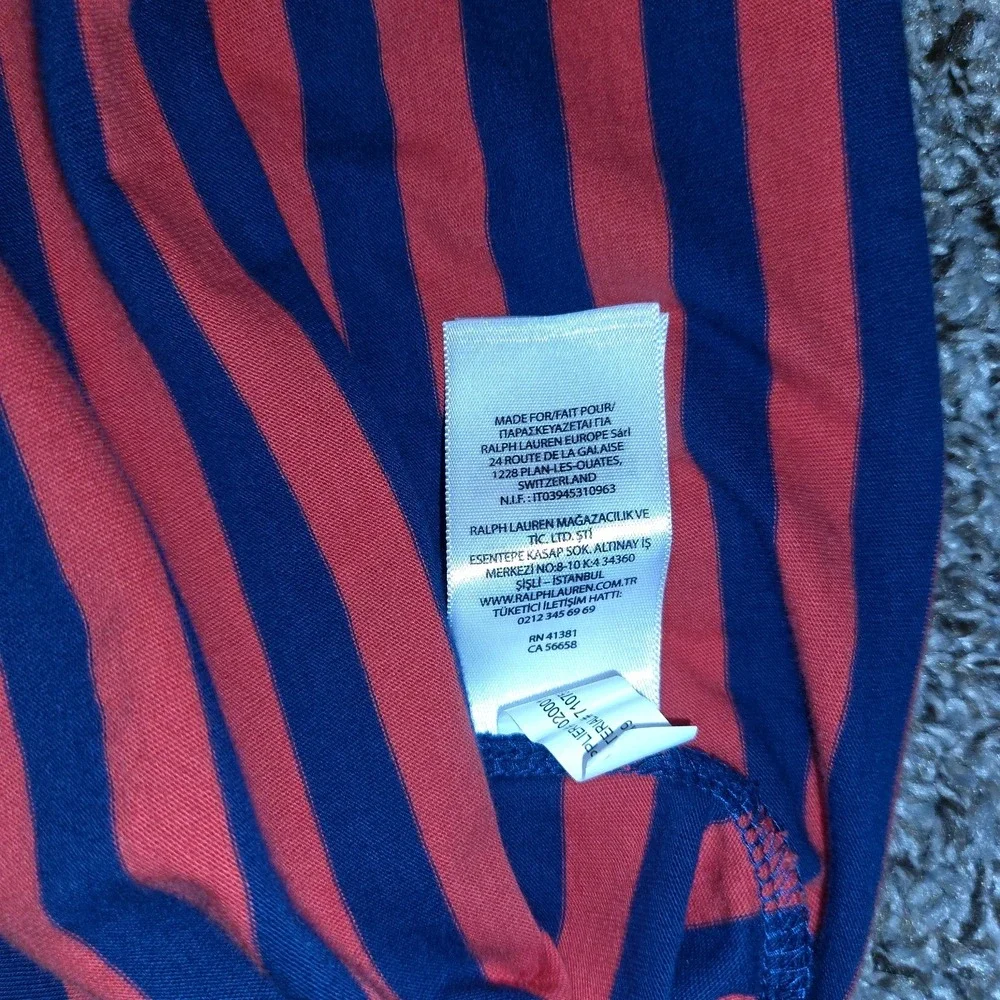Ralph Lauren Polo Shirt Mens XL Blue Red Striped Blue Pony Classic Short Sleeve